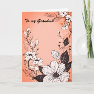 Cartes Pour Fêtes Annuelles Couronne d'art de la ligne monochrome sur la fête 