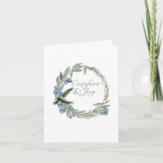 Cartes Pour Fêtes Annuelles Couronne de baies d'hiver à l'aquarelle