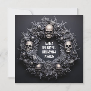 Cartes Pour Fêtes Annuelles Couronne de crâne gothique sombrement délicieuse V