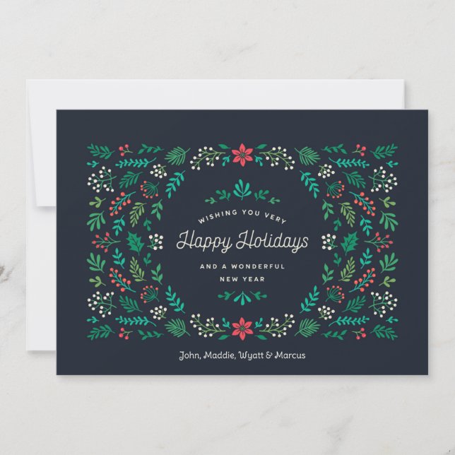 Cartes Pour Fêtes Annuelles Couronne de Joie (Devant)