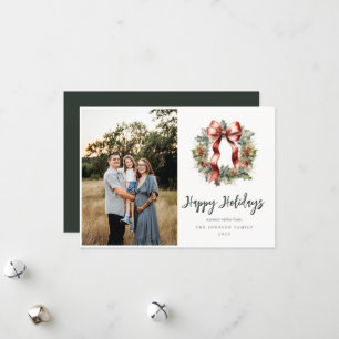 Cartes Pour Fêtes Annuelles Couronne de Noël de houx Photo