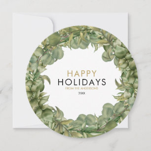 Cartes Pour Fêtes Annuelles Couronne de Noël Élégant Photo moderne chic