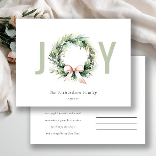 Cartes Pour Fêtes Annuelles Couronne de Noël Joie d'affaires Logo d'entreprise