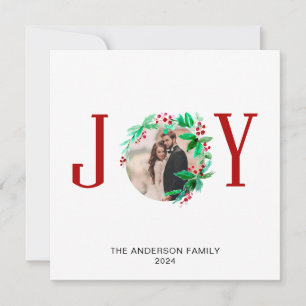 Cartes Pour Fêtes Annuelles Couronne de Noël Joyeux Noël Photo Aquarelle