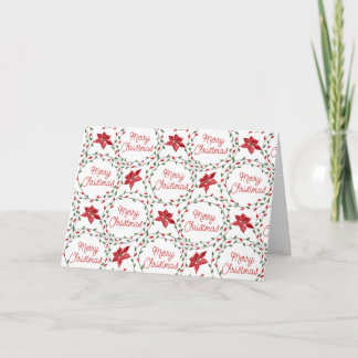 Cartes Pour Fêtes Annuelles Couronne de Noël joyeux rouge vert blanc