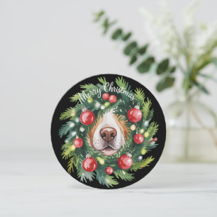 Cartes Pour Fêtes Annuelles Couronne de Noël nez de chien mignon Maman de chie