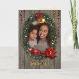 Cartes Pour Fêtes Annuelles Couronne de Noël personnalisable