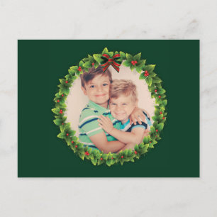 Cartes Pour Fêtes Annuelles Couronne de Noël personnalisée Ajouter votre propr