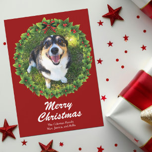 Cartes Pour Fêtes Annuelles Couronne de Noël personnalisée avec photo de votre