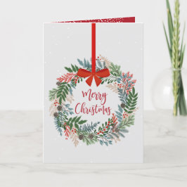 Cartes Pour Fêtes Annuelles Couronne de Noël pliée