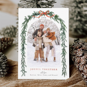 Cartes Pour Fêtes Annuelles Couronne de Noël Rustique en Évergreen Photo