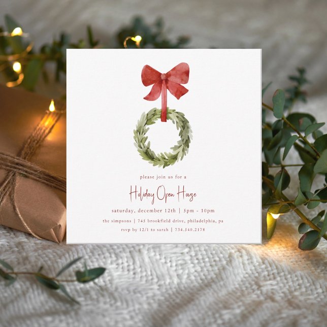 Cartes Pour Fêtes Annuelles Couronne de Noël scandinave avec ruban rouge pour  (Créateur téléchargé)