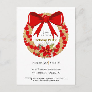Cartes Pour Fêtes Annuelles Couronne de vacances festive
