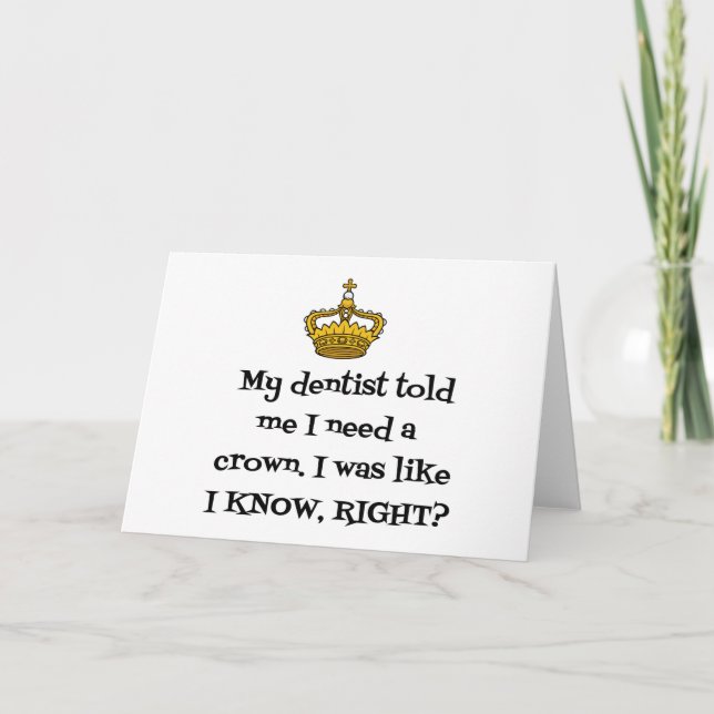 CARTES POUR FÊTES ANNUELLES COURONNE DENTISTE (Devant)