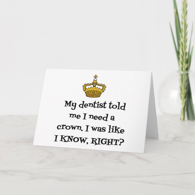 CARTES POUR FÊTES ANNUELLES COURONNE DENTISTE (Devant)