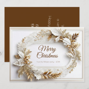 Cartes Pour Fêtes Annuelles Couronne d'or blanc classique