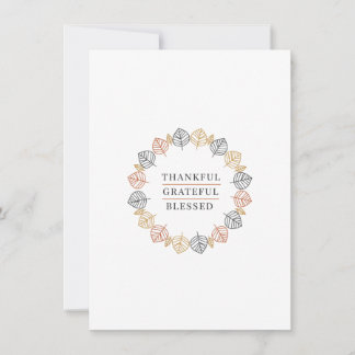 Cartes Pour Fêtes Annuelles Couronne élégante d'automne "Reconnaissant Merci B