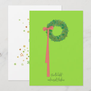 Cartes Pour Fêtes Annuelles Couronne et ruban