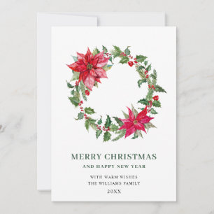 Cartes Pour Fêtes Annuelles Couronne festive de houx à baies pour Noël