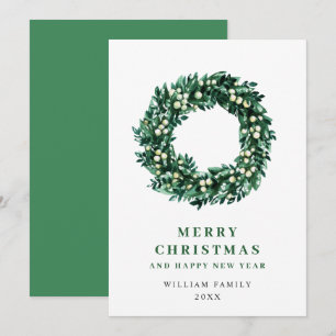 Cartes Pour Fêtes Annuelles Couronne festive de houx à baies pour Noël