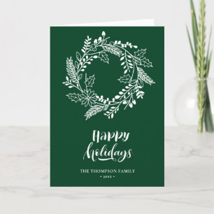 Cartes Pour Fêtes Annuelles Couronne florale naturelle Poinsettia Pine Bough