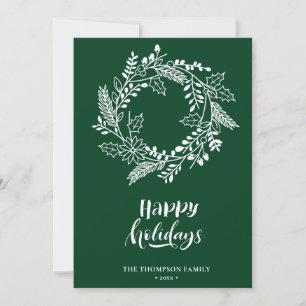 Cartes Pour Fêtes Annuelles Couronne florale naturelle  Poinsettia Pine Bough 