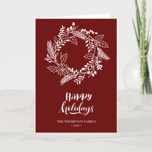 Cartes Pour Fêtes Annuelles Couronne florale naturelle   Poinsettia Pine Bough