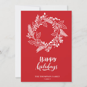 Cartes Pour Fêtes Annuelles Couronne florale naturelle   Poinsettia Pine Bough