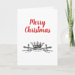 Cartes Pour Fêtes Annuelles Couronne Héraldique Épées Croisées Sabre Noël Xmas