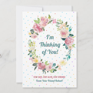 Cartes Pour Fêtes Annuelles Couronne rose pastel et blanche