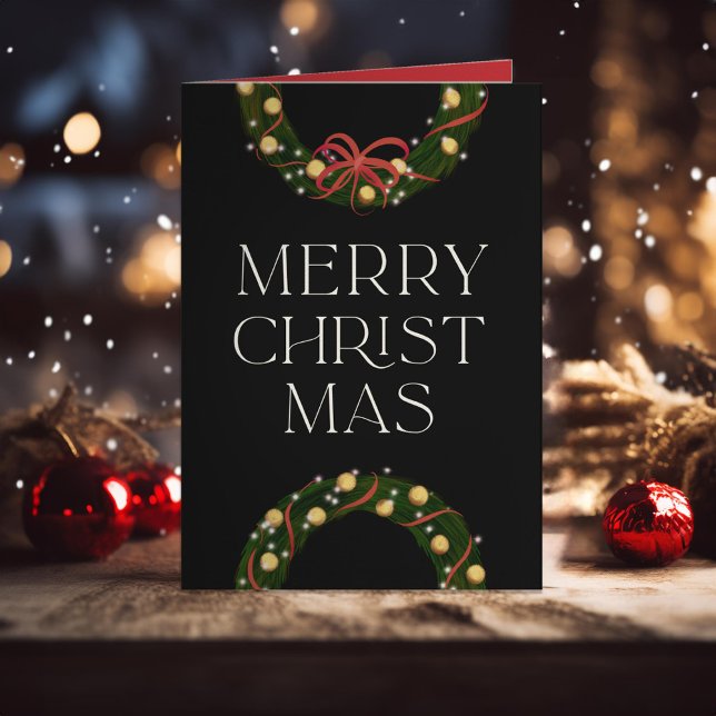 Cartes Pour Fêtes Annuelles Couronne scintillante Joyeux Noël (Créateur téléchargé)