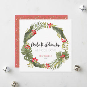 Cartes Pour Fêtes Annuelles Couronne tropicale Mele Kalikimaka