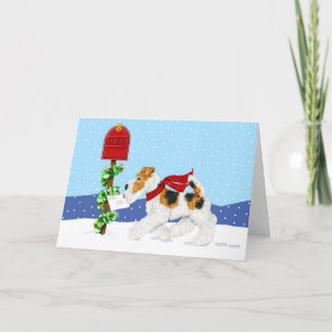 Cartes Pour Fêtes Annuelles Courrier de Noël de Fox de fil