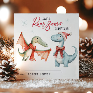 Cartes Pour Fêtes Annuelles Cours de dinosaures pour enfants Roarsome Noël