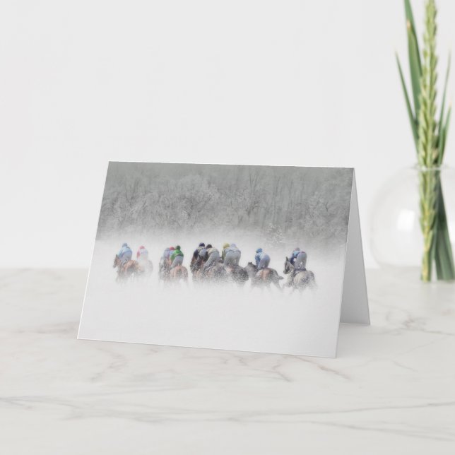 Cartes Pour Fêtes Annuelles Course hivernale à cheval (Devant)