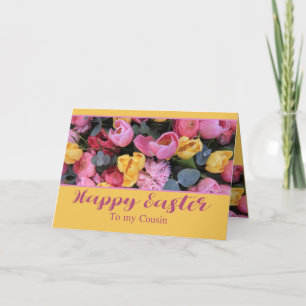 Cartes Pour Fêtes Annuelles Cousin Joyeuses Tulipes de Pâques