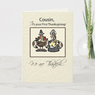 Cartes Pour Fêtes Annuelles Cousin Première famille de Turquie d'action de grâ