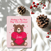 Coussin Coeur de coeur mignon Message de Noël