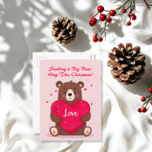 Coussin Coeur de coeur mignon Message de Noël