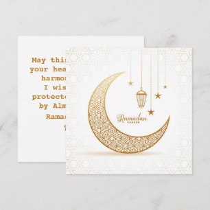 Cartes Pour Fêtes Annuelles coutume Croissant d'or lune Ramadan kareem