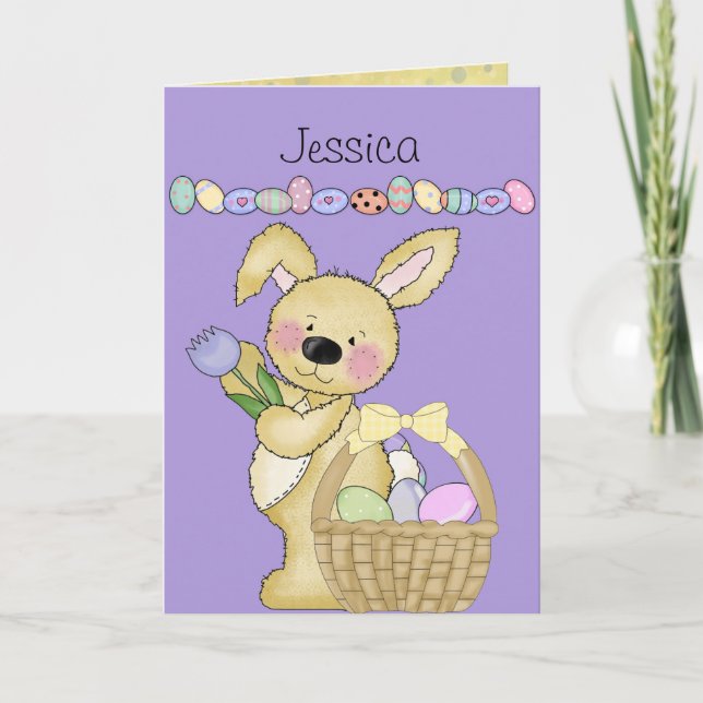 Cartes Pour Fêtes Annuelles Coutume de panier de Pâques (Devant)