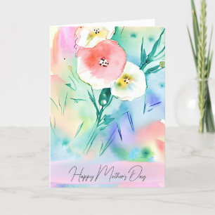 Cartes Pour Fêtes Annuelles Coutume florale rose et jaune Fête des Mères