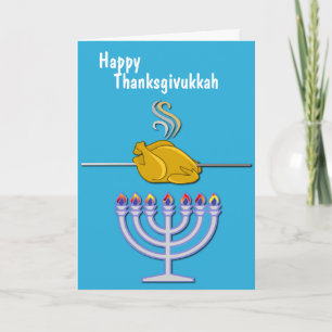 Cartes Pour Fêtes Annuelles Coutume humoristique de Thanksgivukkah