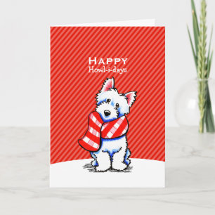 Cartes Pour Fêtes Annuelles Coutume rouge de rayure de Noël d'écharpe de plaid