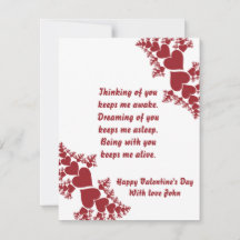 Coutume, Saint-Valentin romantique avec des vœux 