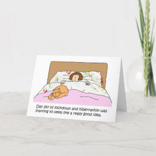 Cartes Pour Fêtes Annuelles Couverture 19 Hibernation Humour de dessin