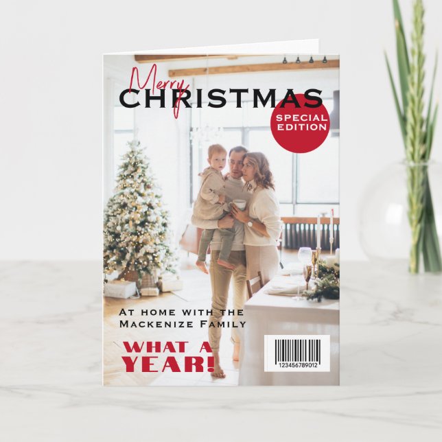 Cartes Pour Fêtes Annuelles Couverture de magazine Noël Personnalisé (Devant)