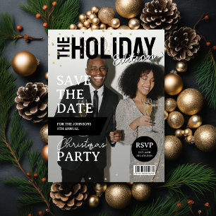 Cartes Pour Fêtes Annuelles Couverture du magazine Photo Fête de Noël Enregist