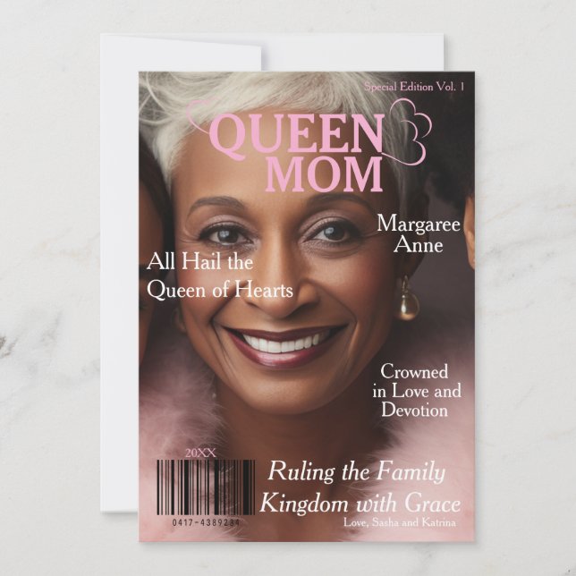 Cartes Pour Fêtes Annuelles Couverture du magazine Reine Maman (Devant)
