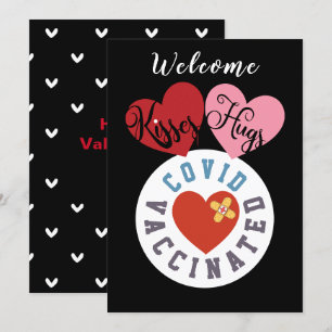 Cartes Pour Fêtes Annuelles Covid Vacciné   Bienvenue Bisous Câlins Saint Vale